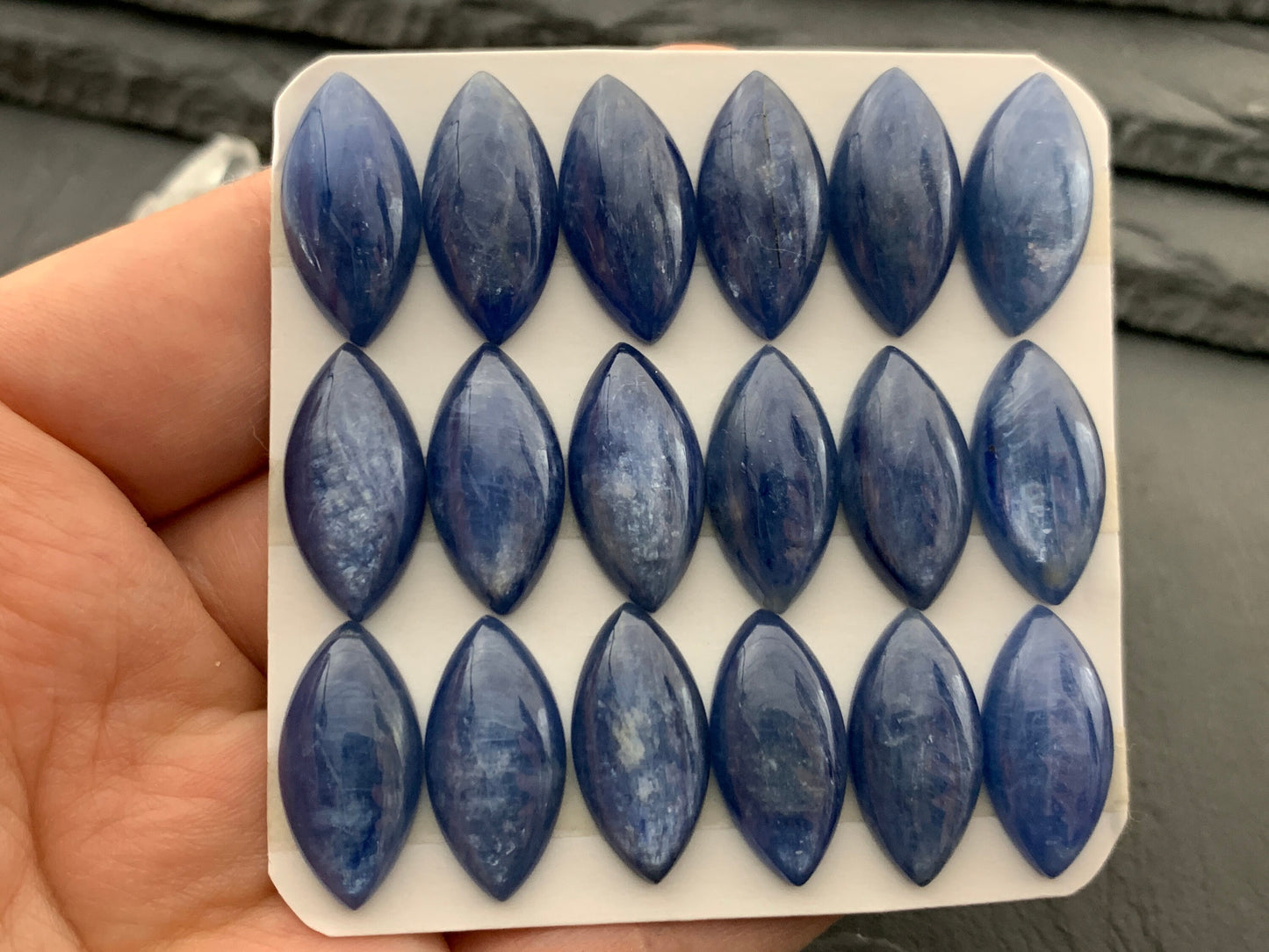 Kyanite marquise  10x20mm Cabochon - Calibrated Cabochons