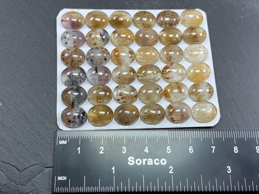 Amethyst Cacoxenite 10x12mm - Calibrated cabochons
