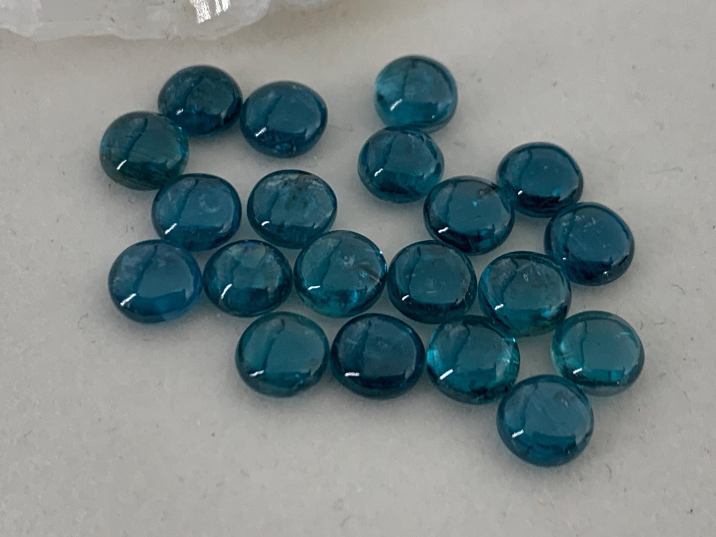 Neon Paraiba Kyanite 6mm Round Cabochon