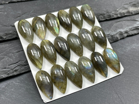Labradorite pear 10x20mm Cabochon - Calibrated cabochons