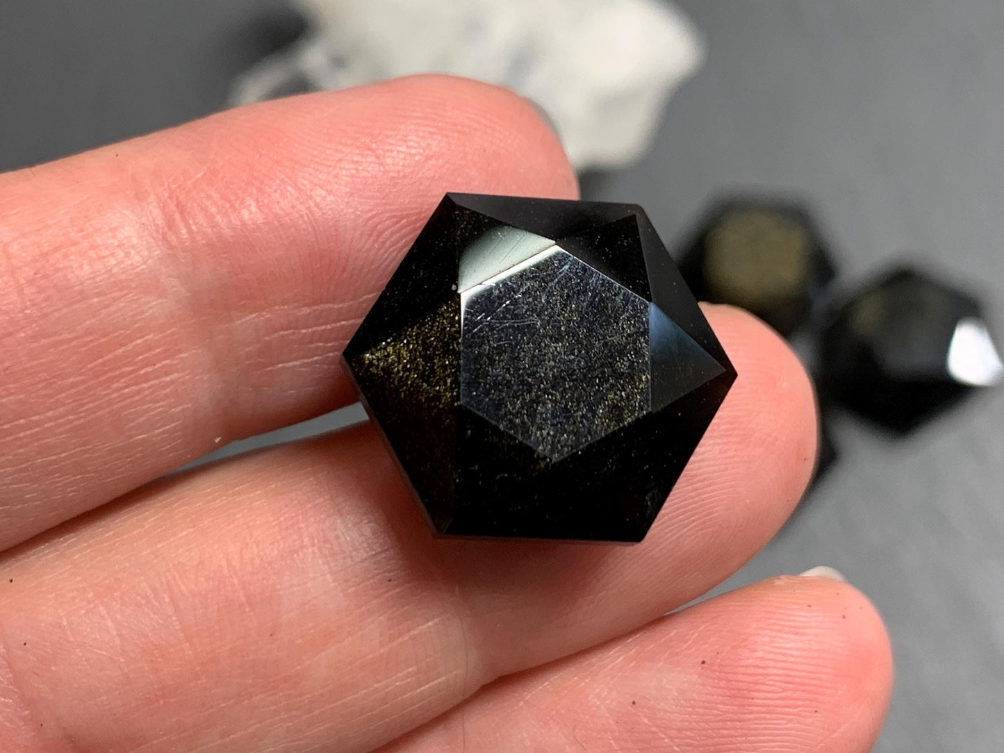 Gold Obsidian 18x21mm faceted from both sides - not a cabochon
