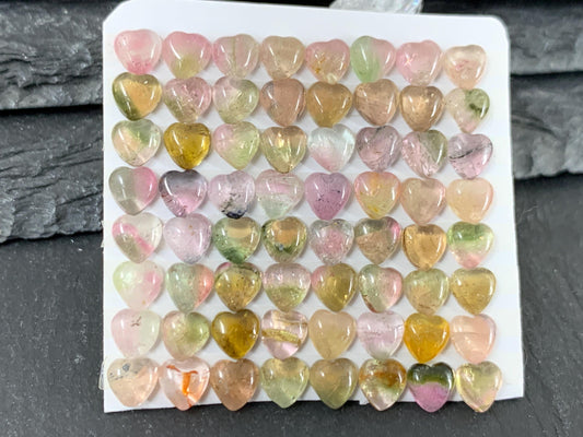 Tourmaline heart 5mm cabochon - Calibrated cabochons