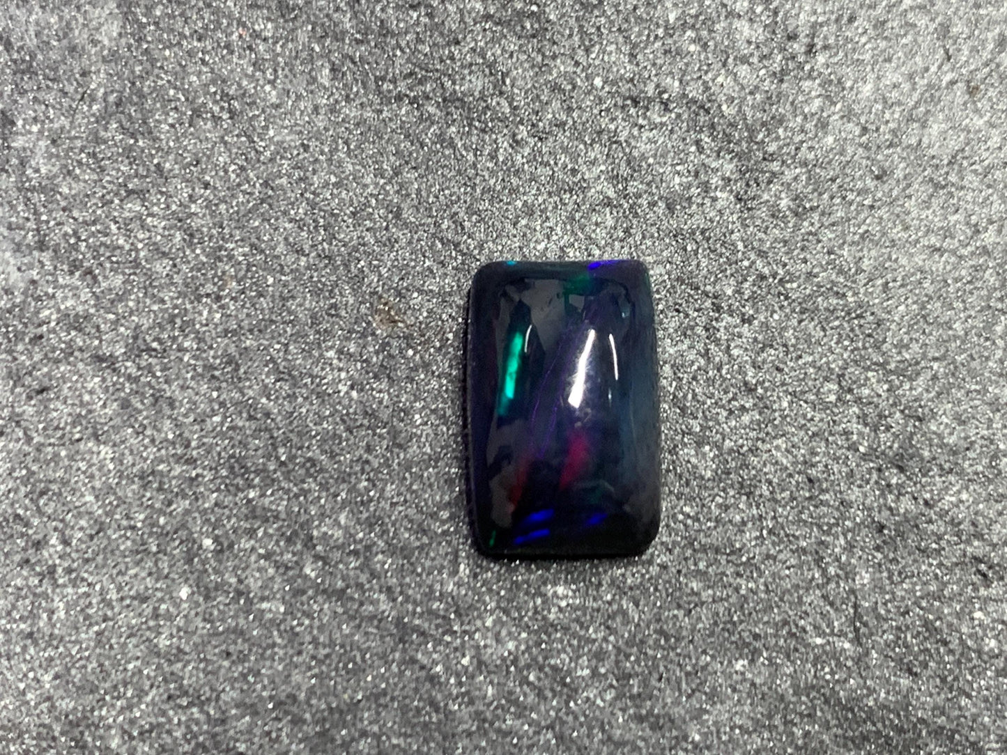 Black Ethiopian Opal rectangle 7x11x5mm cabochon