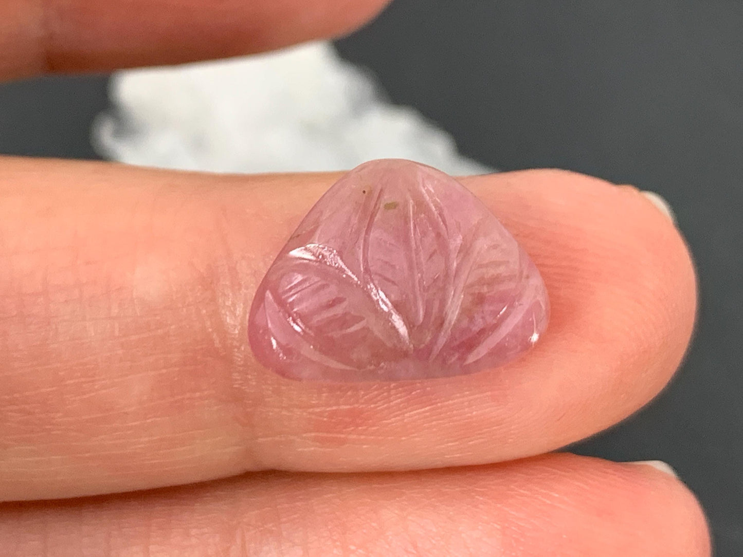 Carved Tourmaline 10x14x3mm cabochon