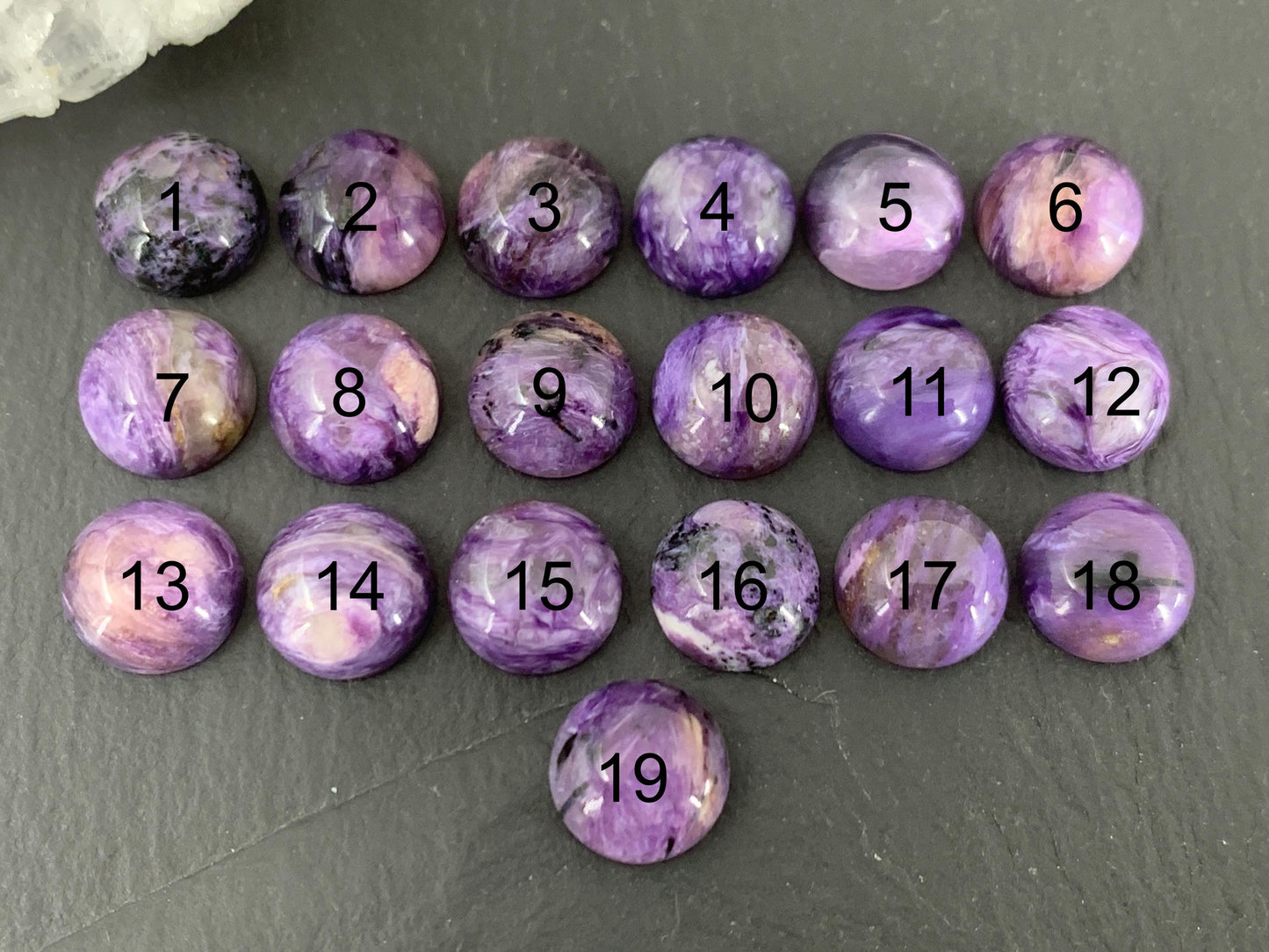 Round Charoite Cabochon 10mm - Calibrated cabochons