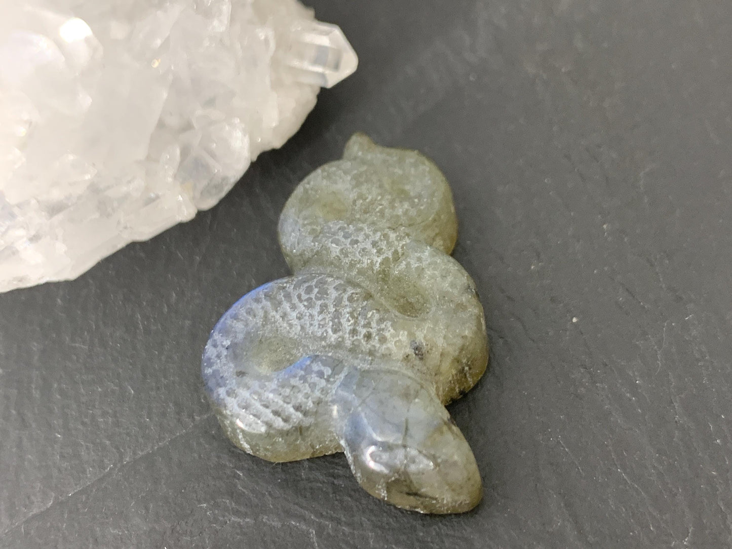 Labradorite Snake cabochon - Snake carving