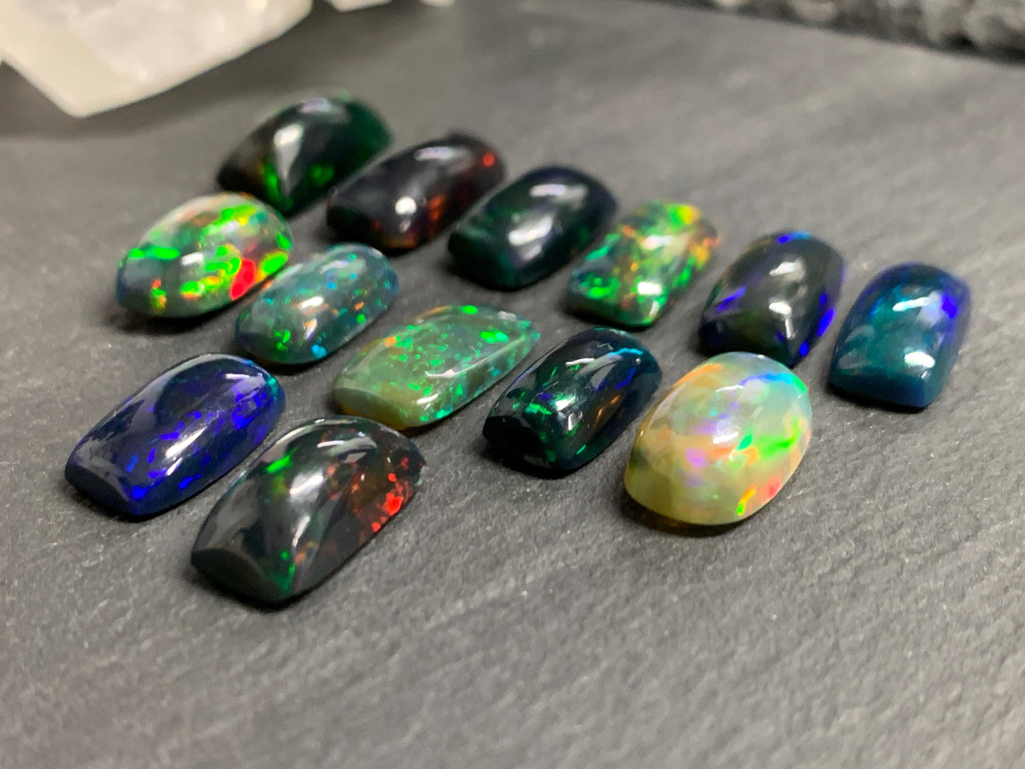 Natural Ethiopian Black Opal 11-12mm long cabochon/ Select your cabochon