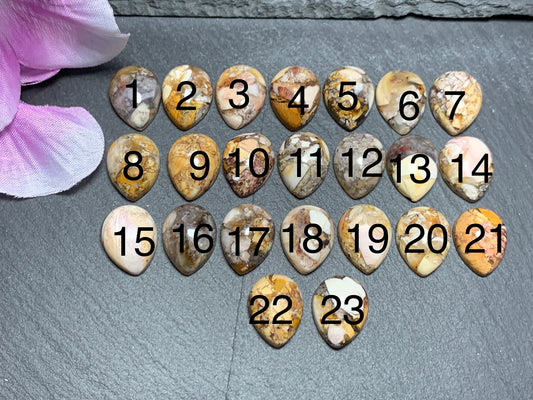 Brecciated Mookaite cabochon 12x16mm- Calibrated cabochons