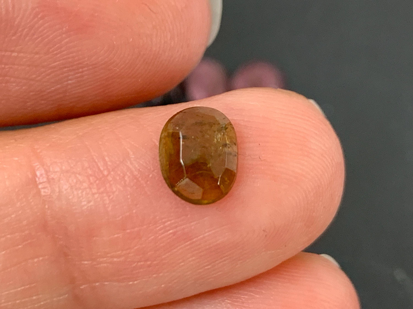 Faceted Tourmaline oval, free form 6-8mm long cabochon
