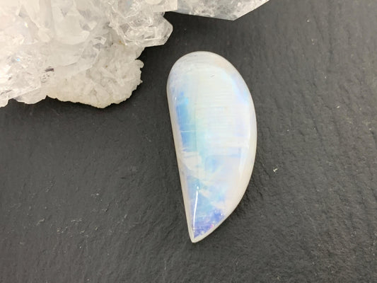 Rainbow Moonstone 25x12x8mm cabochon