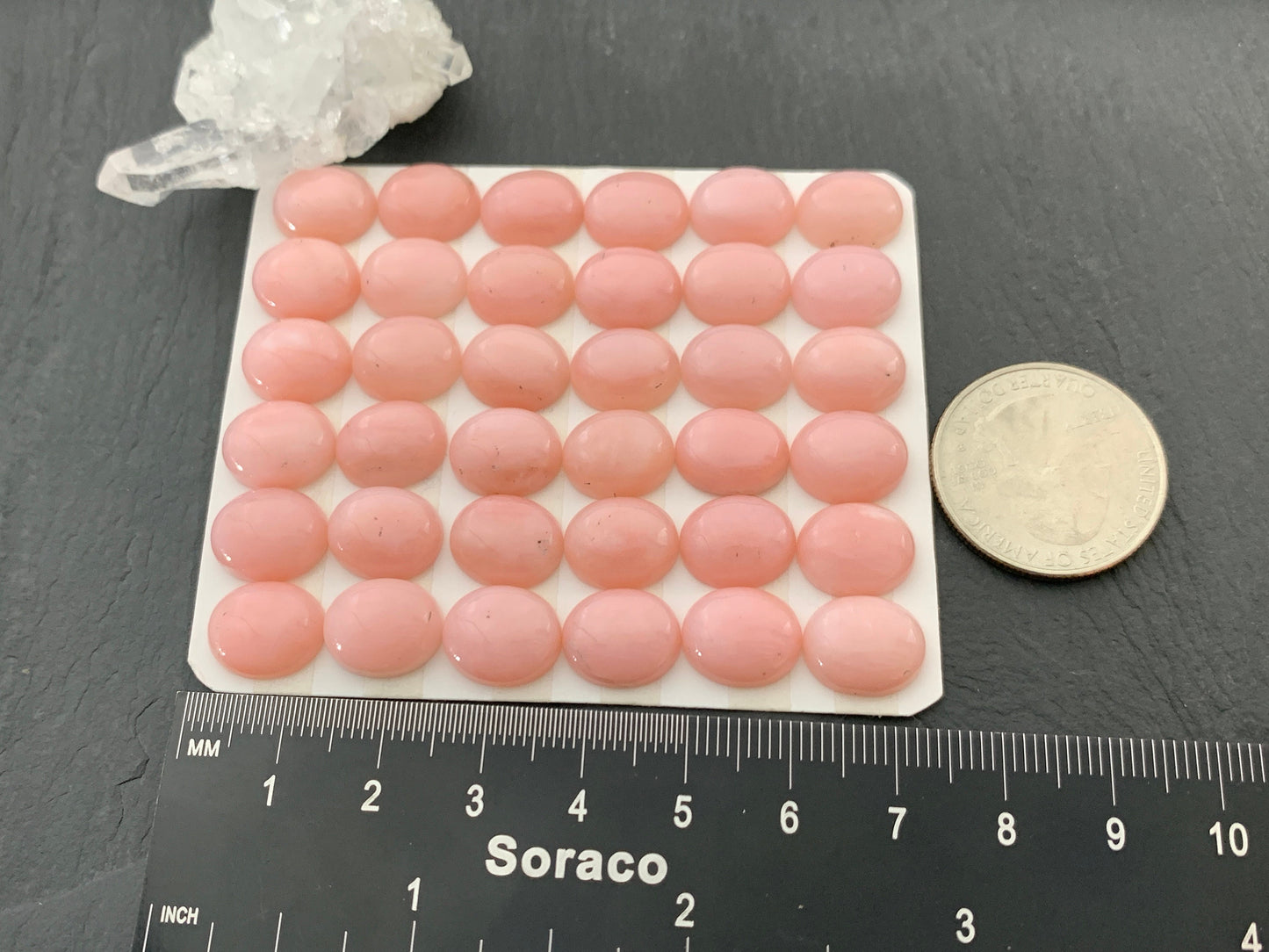 Pink Opal oval 10x12mm cabochon - Calibrated Cabochons