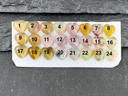 Tourmaline heart 5mm cabochon - Calibrated cabochons