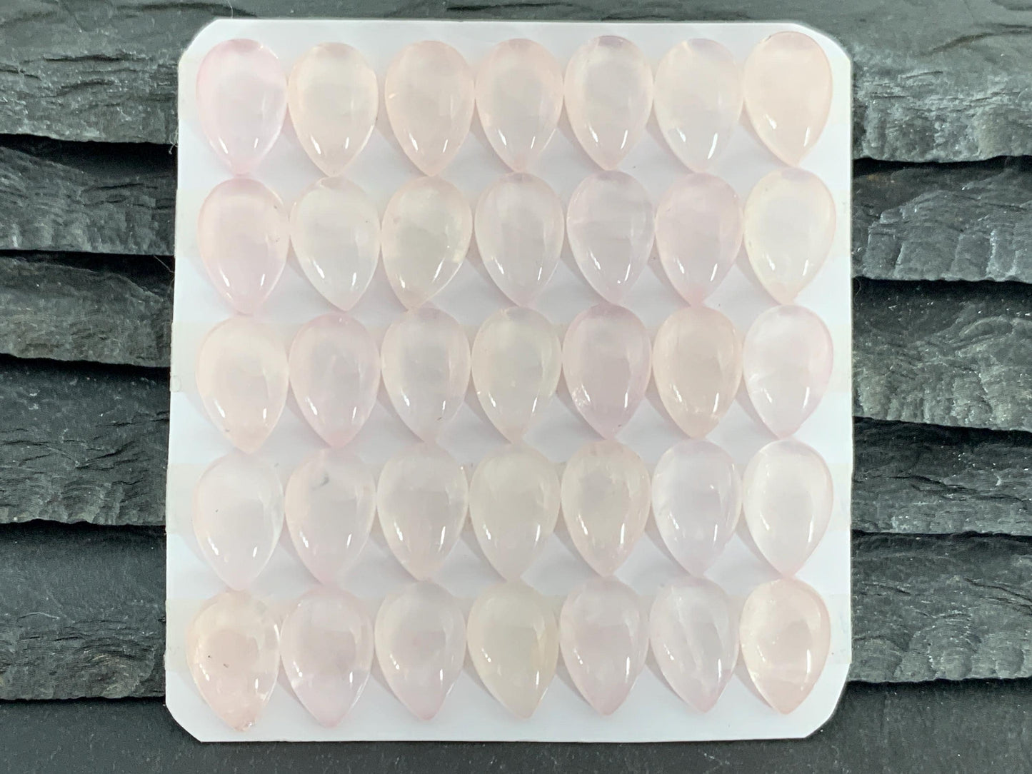 Rose Quartz pear 8x10mm, 8x12mm cabochon - Calibrated cabochons