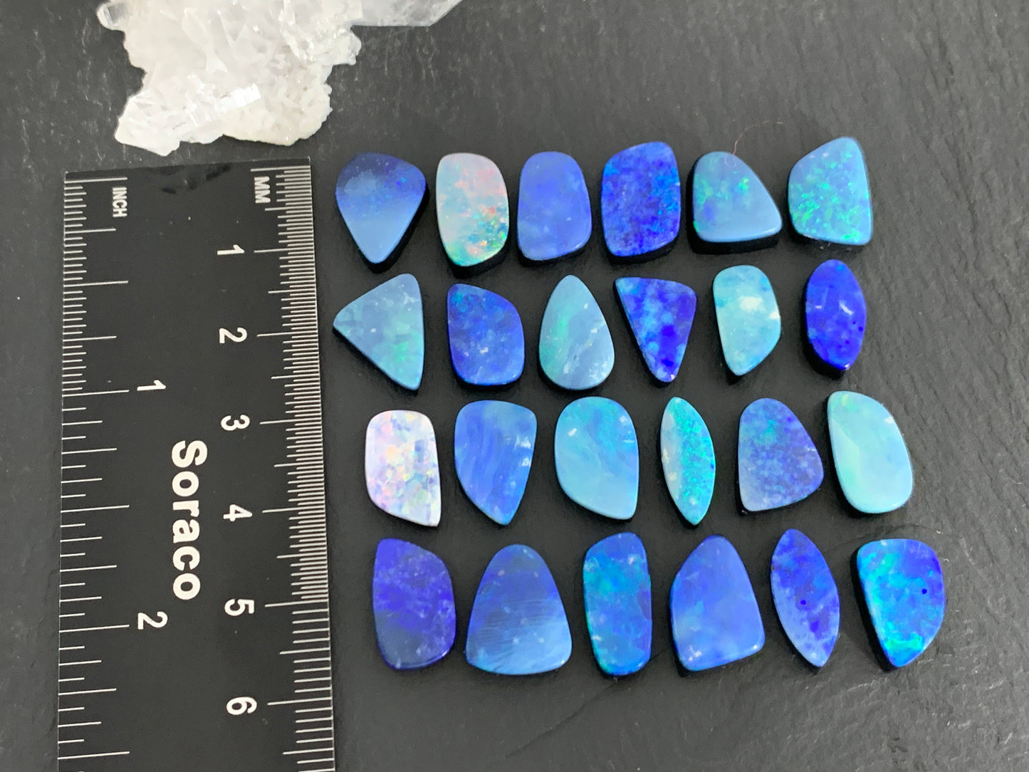 Australian Opal doublet 12-15mm long cabochon