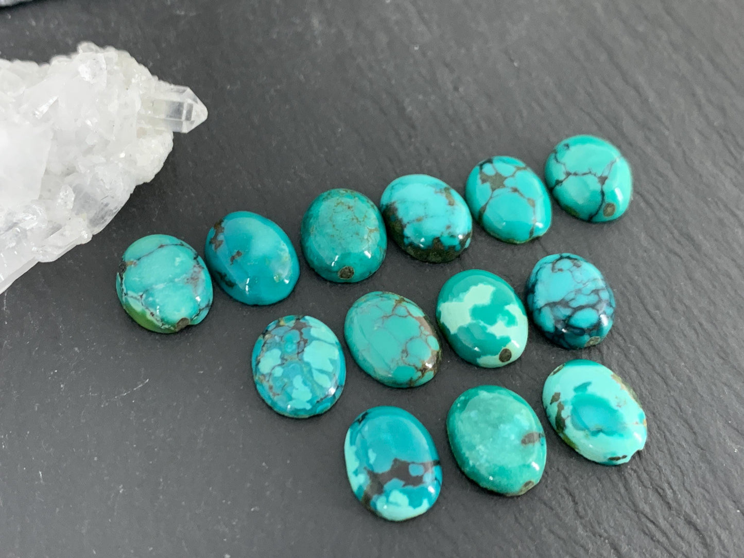 Tibetan Turquoise oval 9x11mm cabochon - Select your cabochon