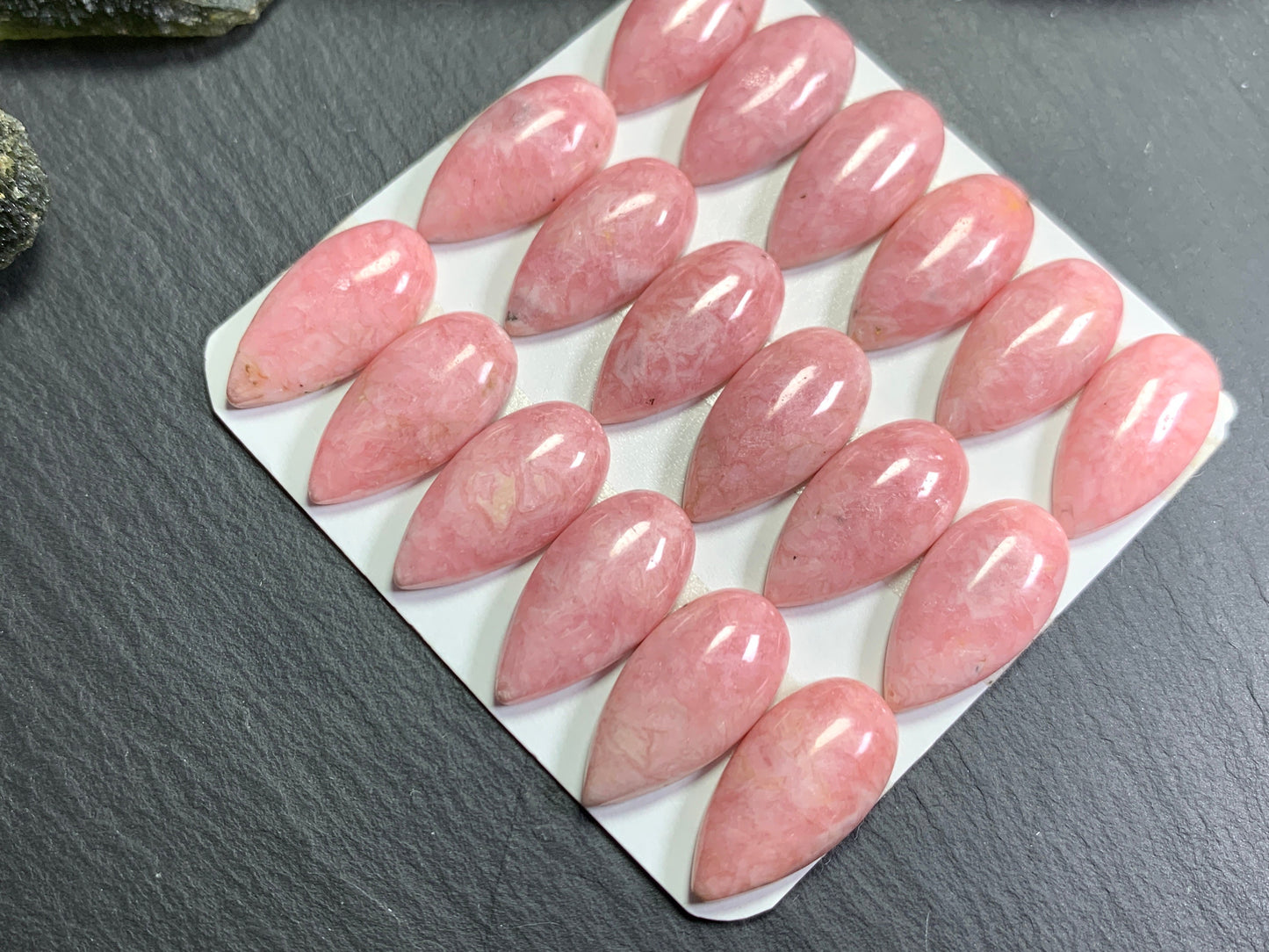 Rhodochrosite pear 10x20mm cabochon -  Calibrated cabochons