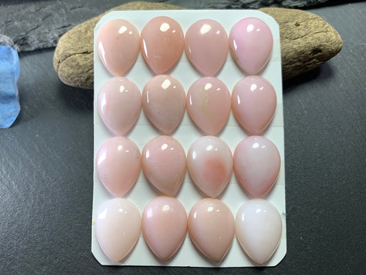 Pink Opal pear 15x20mm cabochon  - Calibrated cabochons