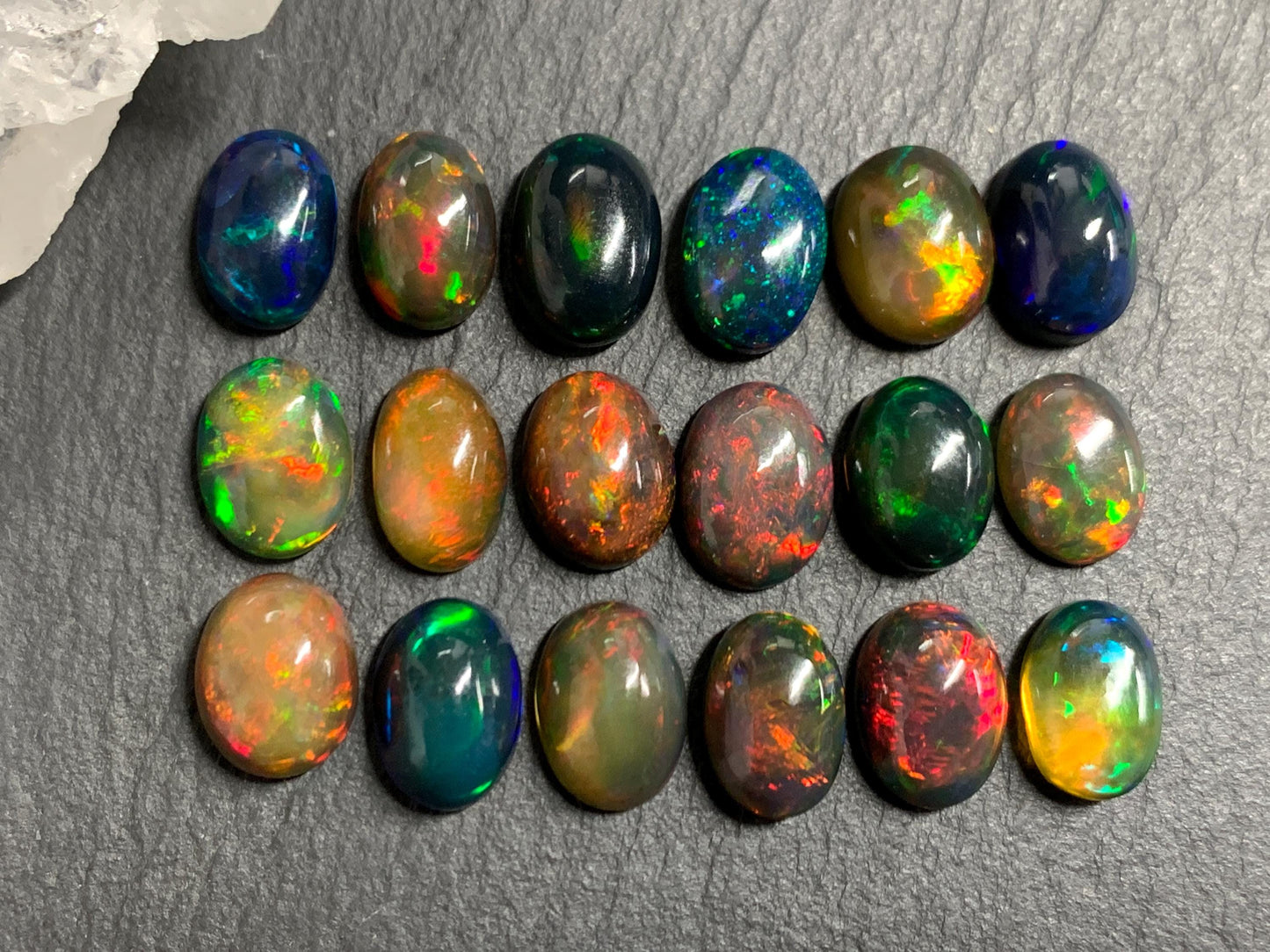 Natural Ethiopian Black Opal 11-12mm long cabochon/ Select your cabochon