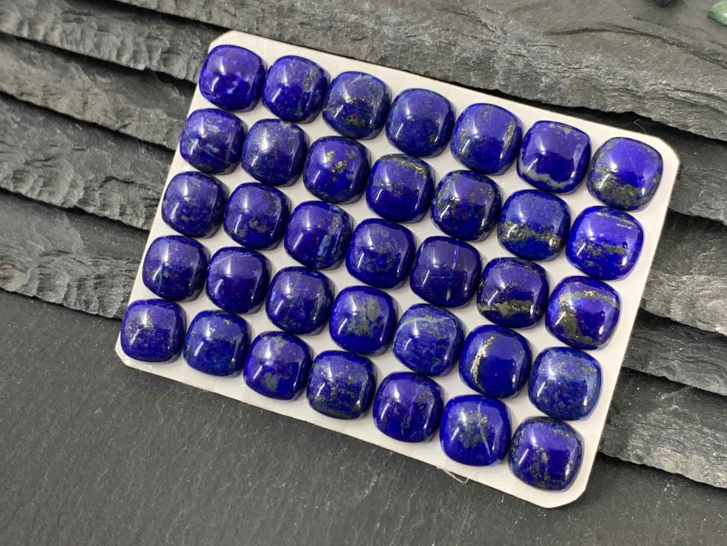 Lapis Lazuli square cushion 10mm cabochon - Calibrated cabochons