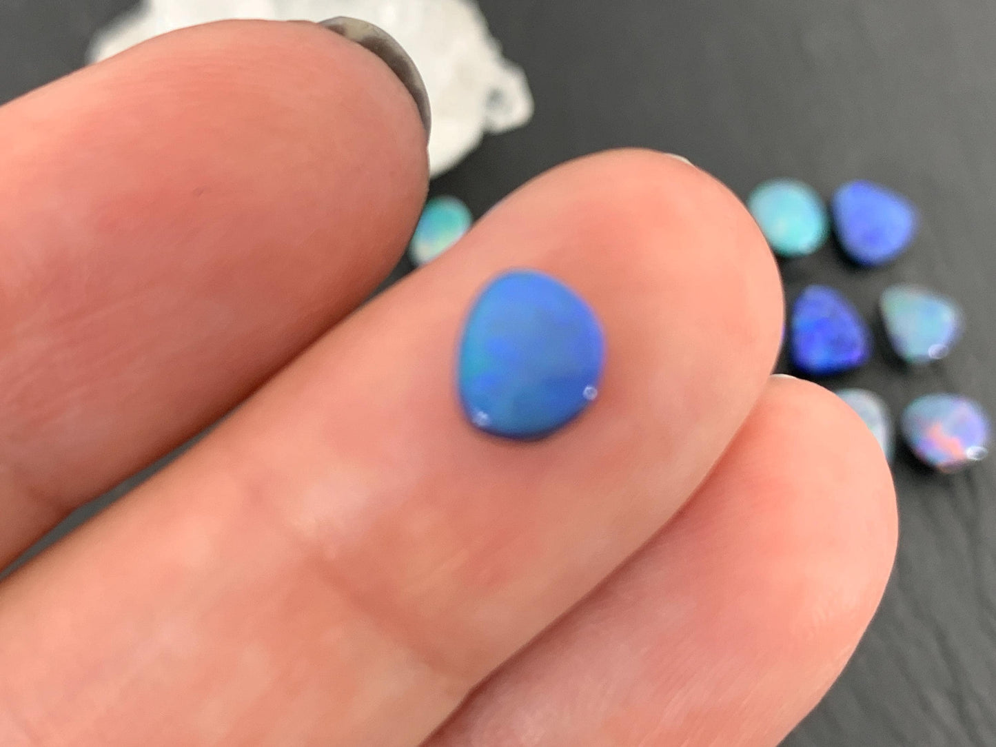 Australian Opal Doublet 6-8mm long cabochon - Select your piece
