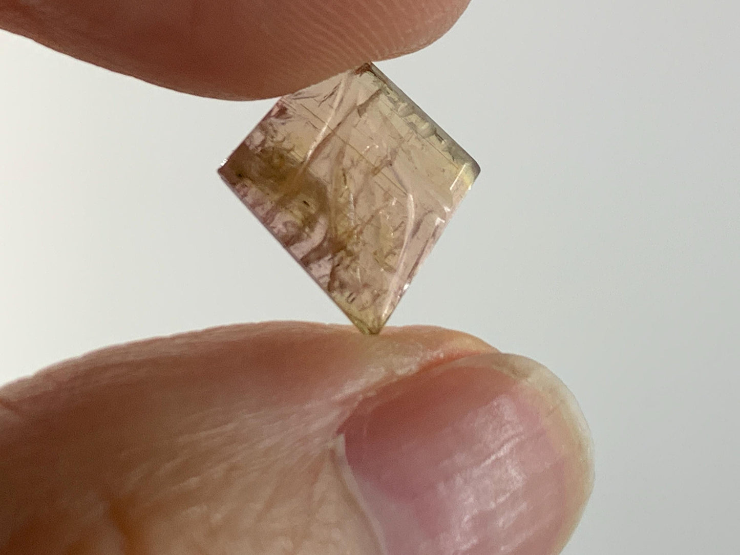 Faceted Watermelon Tourmaline 11x12.5x3mm cabochon