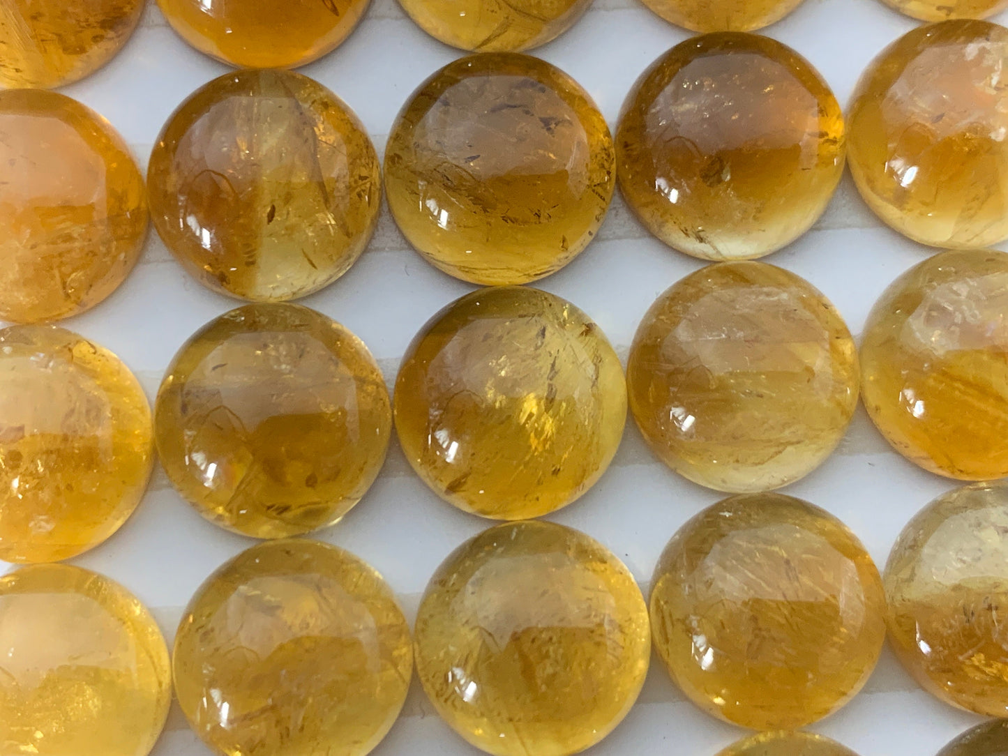 Citrine round 12mm cabochon - Calibrated cabochons