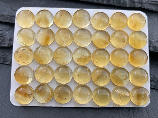 Citrine round 10mm cabochon - Calibrated cabochons