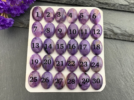 Charoite oval 10x14mm cabochon - Calibrated cabochons
