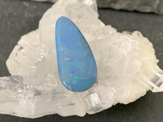 Discounted Australian Opal doublet 8x16x4mm cabochon