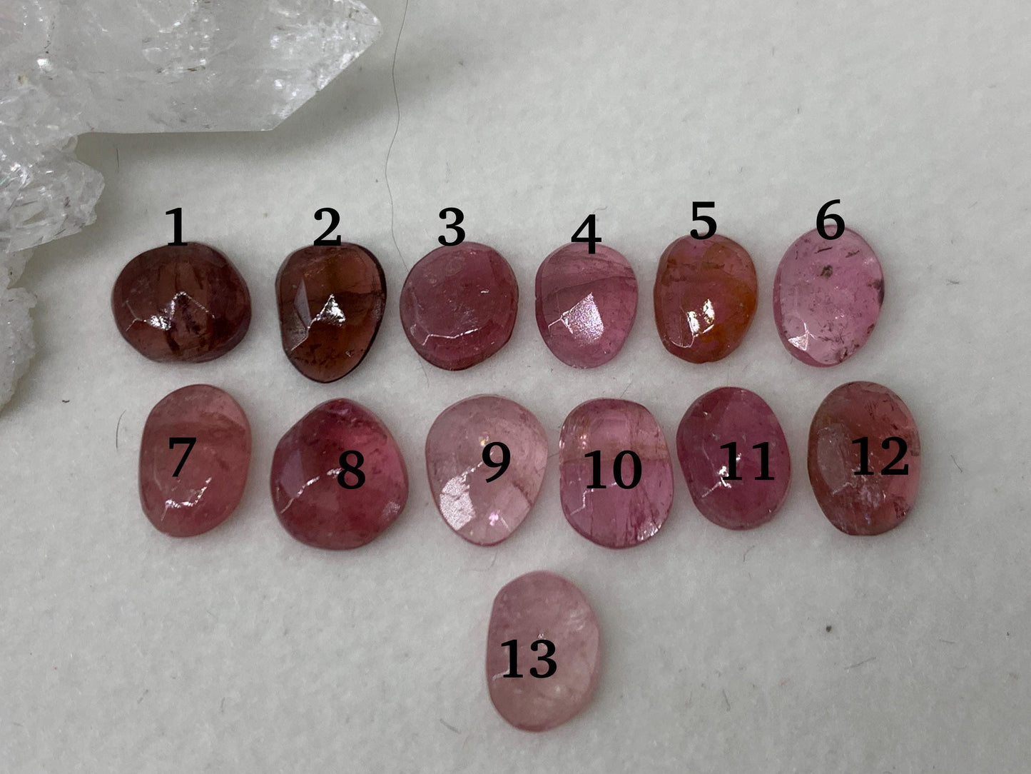 Discounted Faceted Tourmaline oval, free form 7-8mm long cabochon
