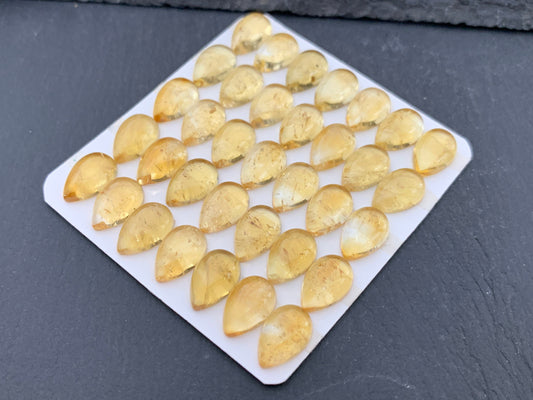Citrine pear 8x12mm cabochon - Calibrated cabochons
