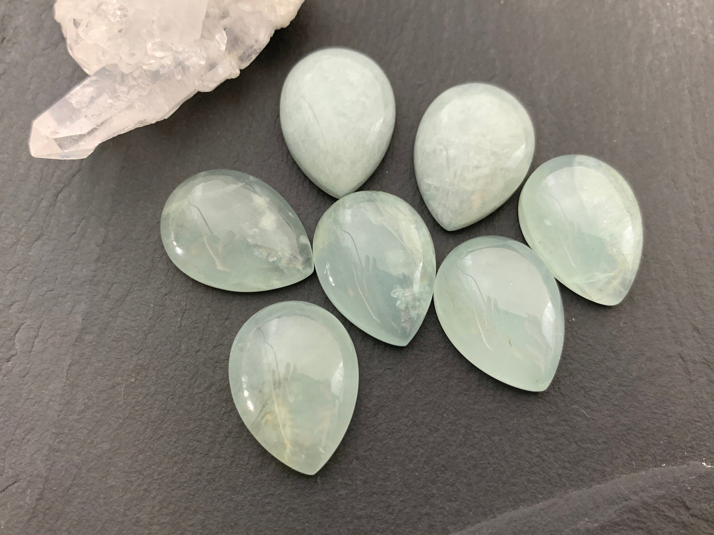 Aquamarine pear 15x20mm cabochon - Calibrated cabochons