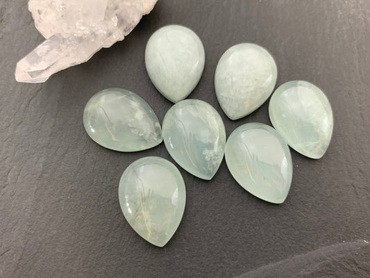 Aquamarine pear 15x20mm cabochon - Calibrated cabochons