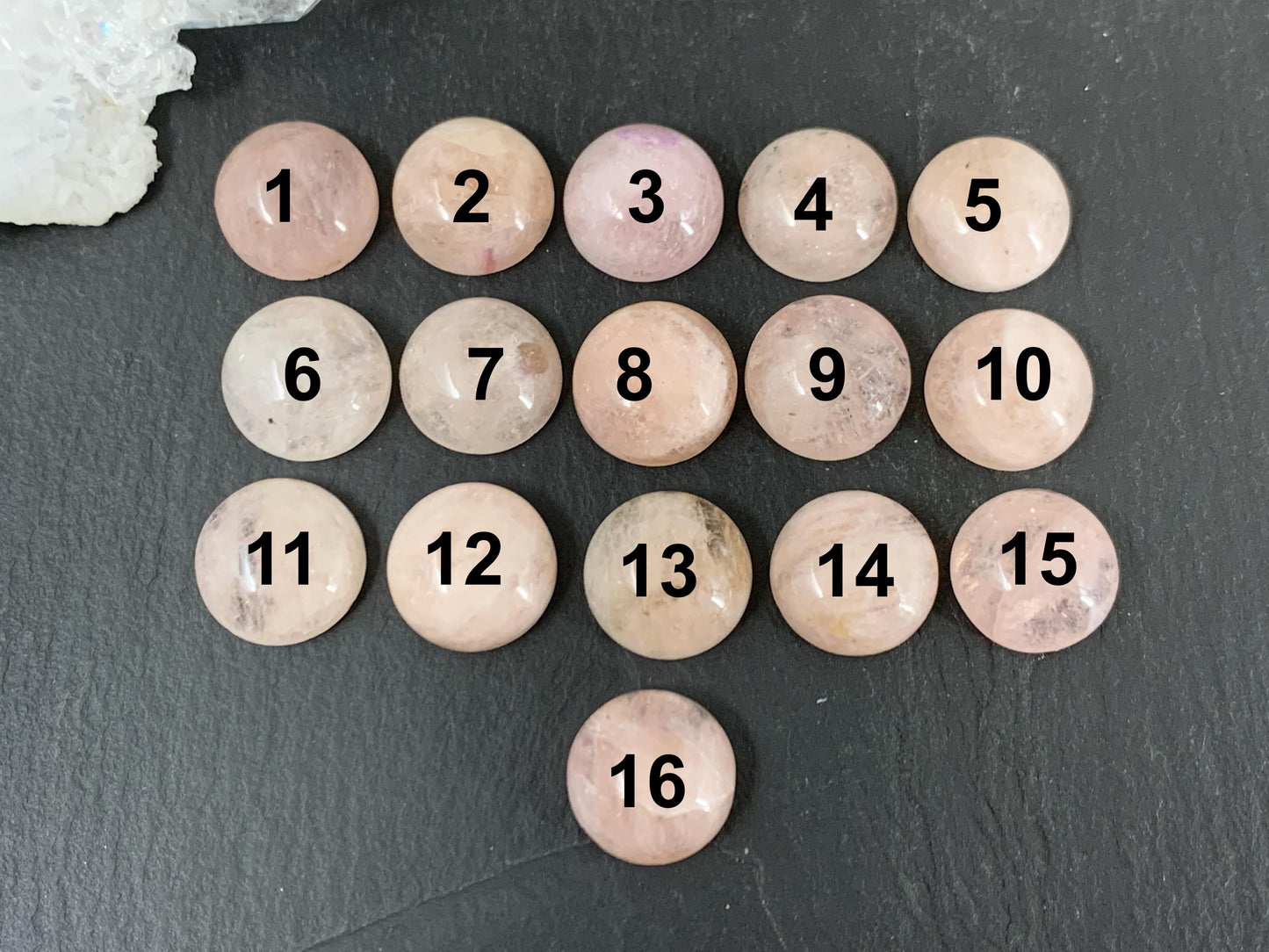 Morganite round 12mm cabochon - Calibrated cabochons