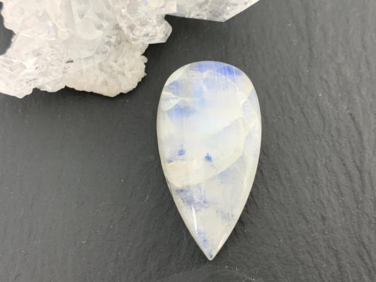 Rainbow Moonstone 30x16x8mm cabochon