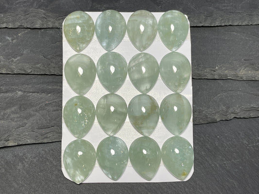 Aquamarine pear 15x20mm cabochon - Calibrated cabochons