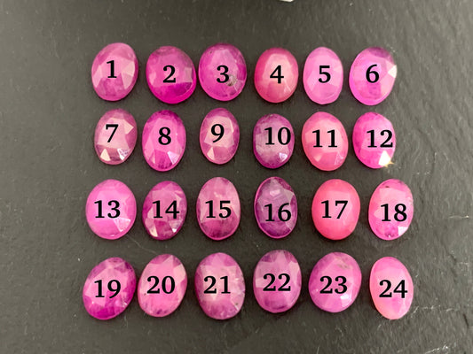 Faceted Pink Sapphire oval 6x8mm cabochon - Light pink