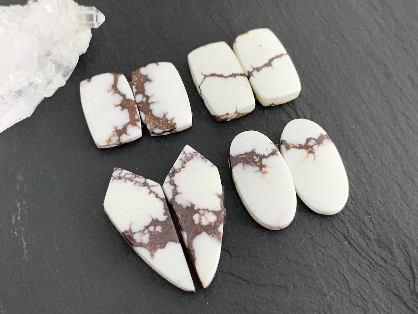 Wild Horse Jasper 18-31mm long cabochon pair