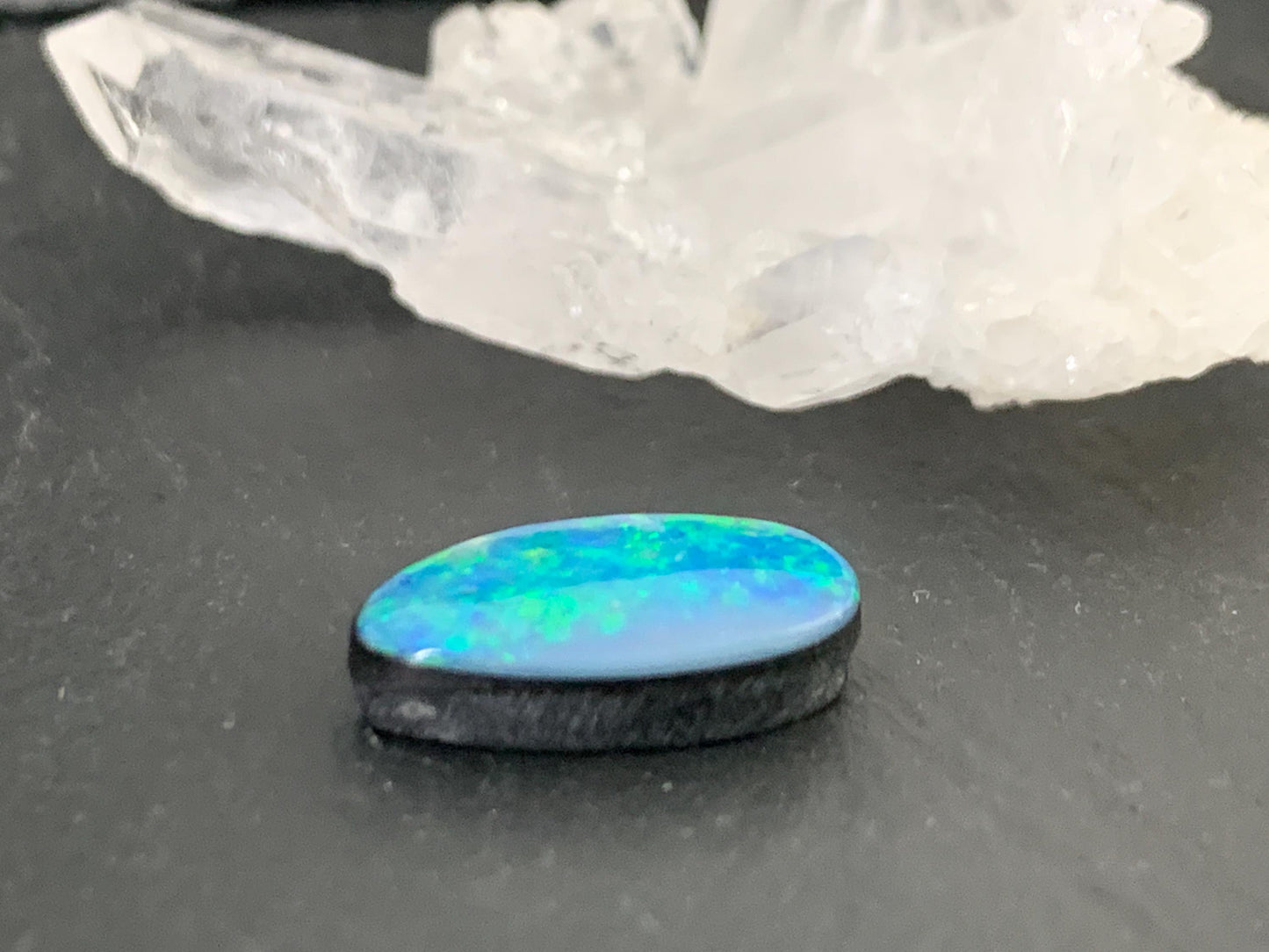 Australian Opal doublet 8x14x4mm cabochon