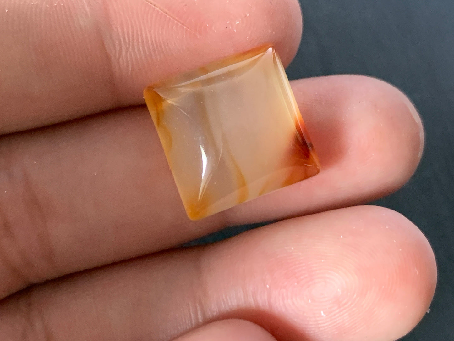 Carnelian square 15mm cabochon - Calibrated cabochons