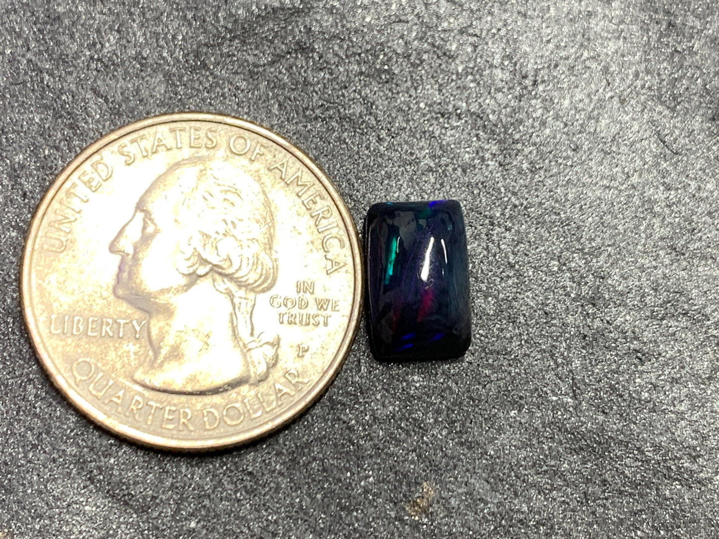 Black Ethiopian Opal rectangle 7x11x5mm cabochon