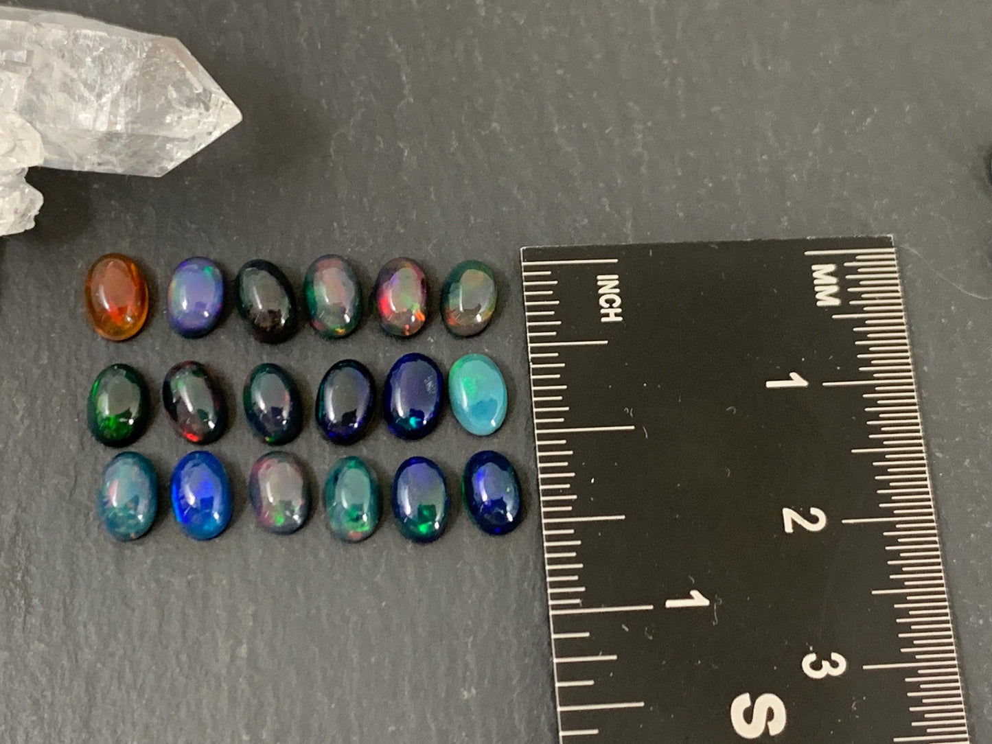 Black Ethiopian Opal oval 4x6mm cabochon