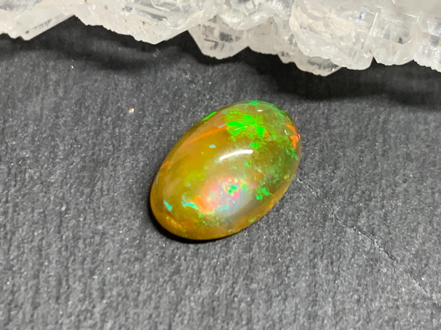 Natural Black Ethiopian Opal pear 7x12x4mm cabochon