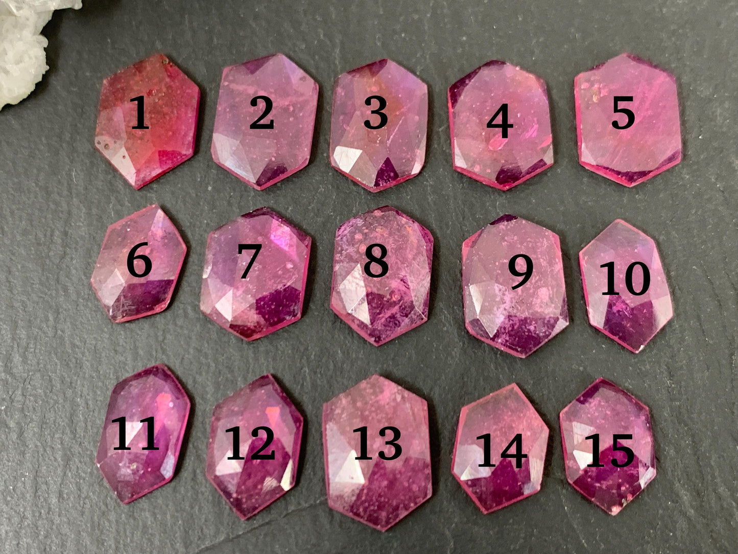 Faceted Thailand Pink Sapphire 11-13mm long cabochon