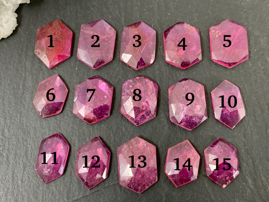 Faceted Thailand Pink Sapphire 11-13mm long cabochon