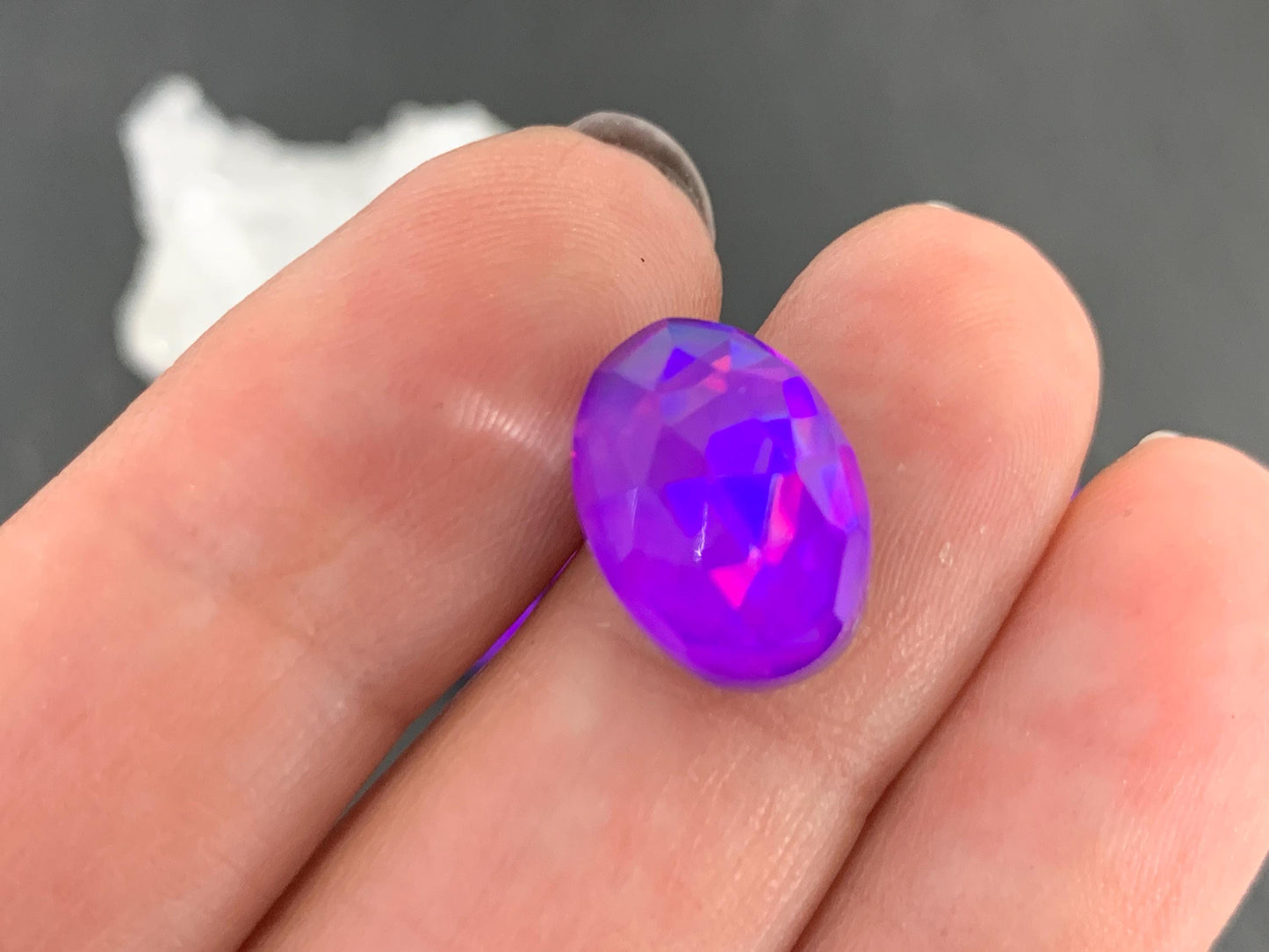 Faceted Purple Mystic Quartz oval 10x14mm cabochons - Doublet cabochons