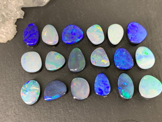 Australian Opal doublet 8-10mm long cabochon