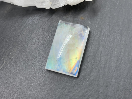 Rainbow Moonstone rectangle 19x12x5mm cabochon