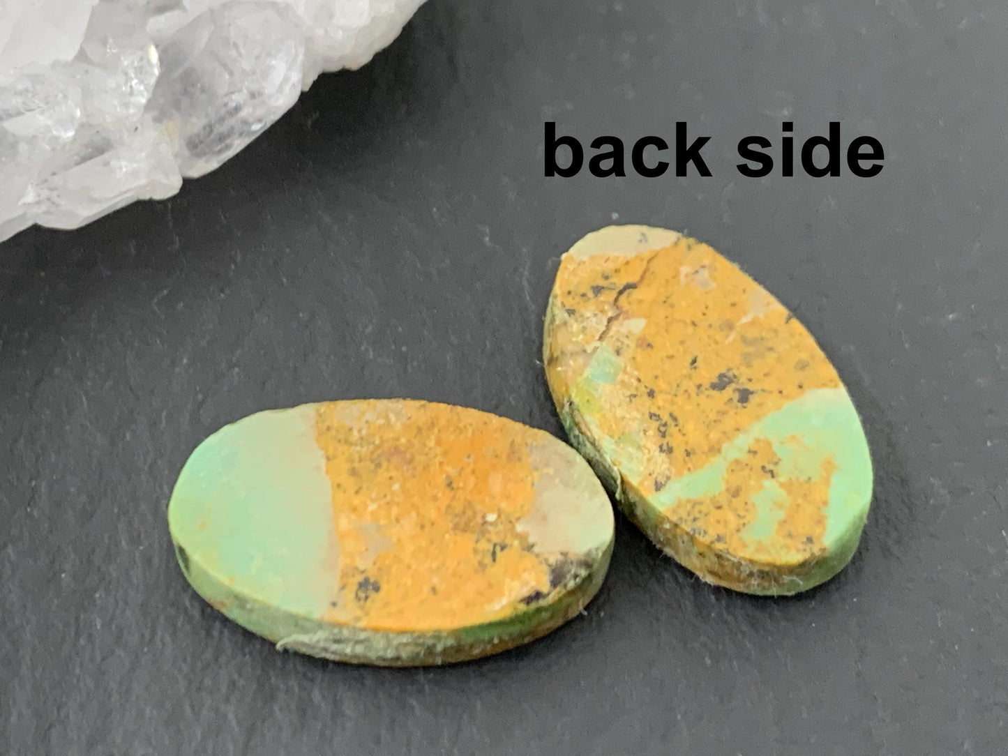 Tibetan Turquoise Pair 10x16mm Cabochon - Hand Cut Cabochon
