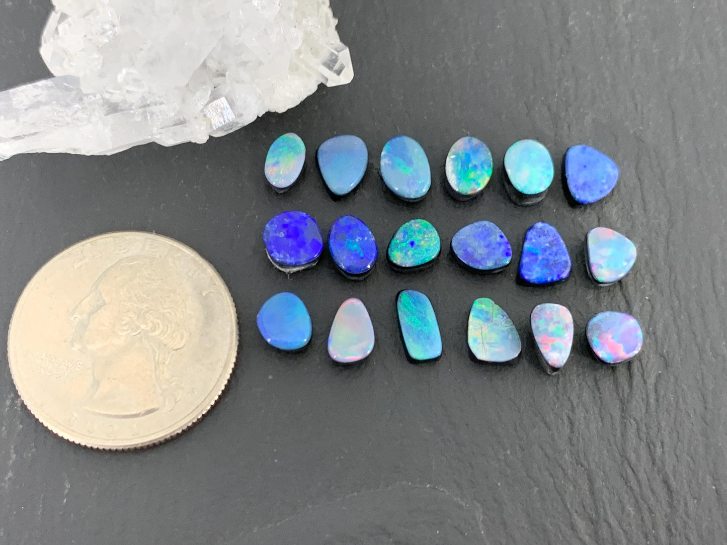Australian Opal Doublet 6-8mm long cabochon - Select your piece